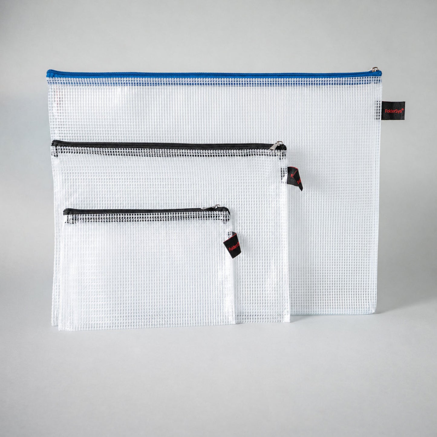 PVC-freier Meshbeutel von Foldersys mit Reißverschluss, ideal für Ordnung und Aufbewahrung, transparentes, langlebiges Design